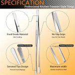Stainless Steel Kitchen Tweezers Set – 6-Piece Precision Tweezers - Image 9