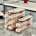 Automatic Rolling Egg Storage Box – Fridge Door Egg Organizer 2/4 Layer - Image 9